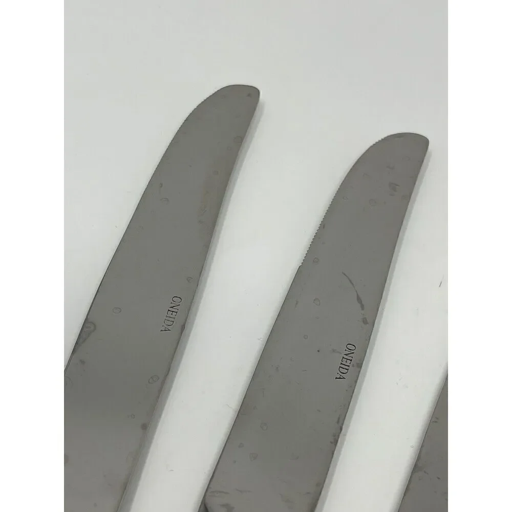 Oneida Garnet ALL GLOSSY Stainless 18/10 Dinner Place Knives 9 5/8” Set Of 3